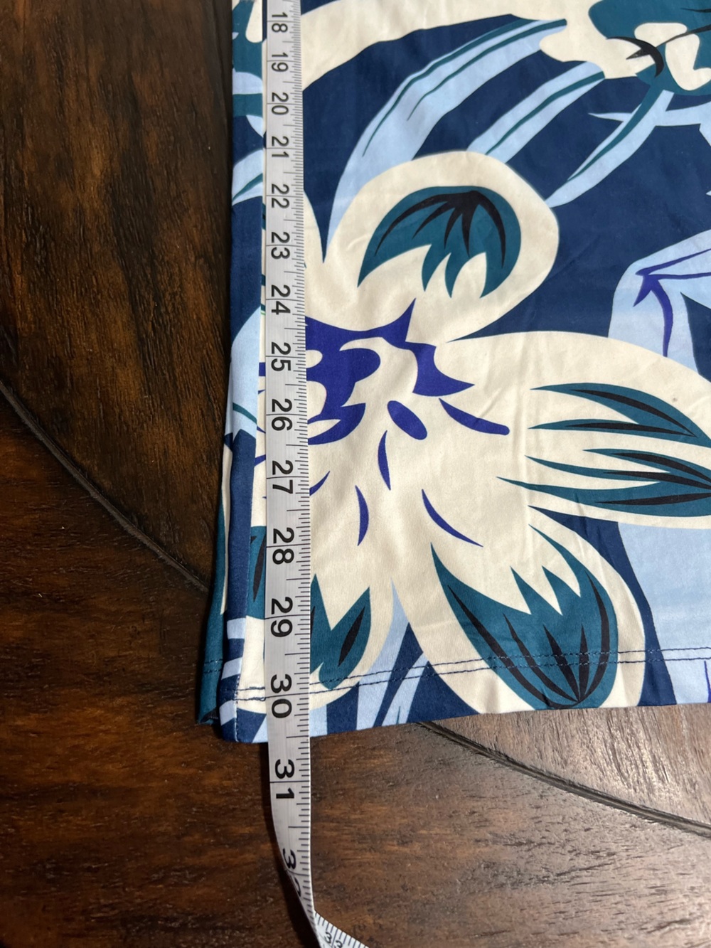 Women’s XL Lightweight Blue Teal White Floral Print Knit Palazzo Pants NWOT - Picture 5 of 6